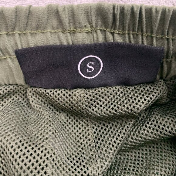 Civil Regime Shorts Mens Small Faux Suede Military Green Logo Athleisure Casual - Picture 9 of 13